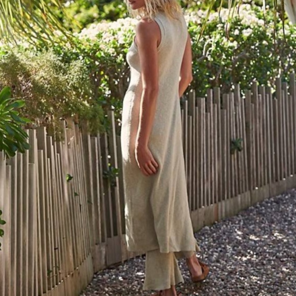 NWT Free People Antonia Sweater Set - Tidal Foam Sage Green - Picture 2 of 4